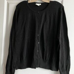 H&M black button up cardigan, size XL